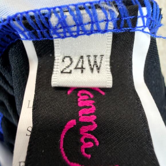 Hanna Nikole Tankini Swimsuit Blue Paisley Print Racerback Sze 24W V-Neck Summer - Picture 8 of 11